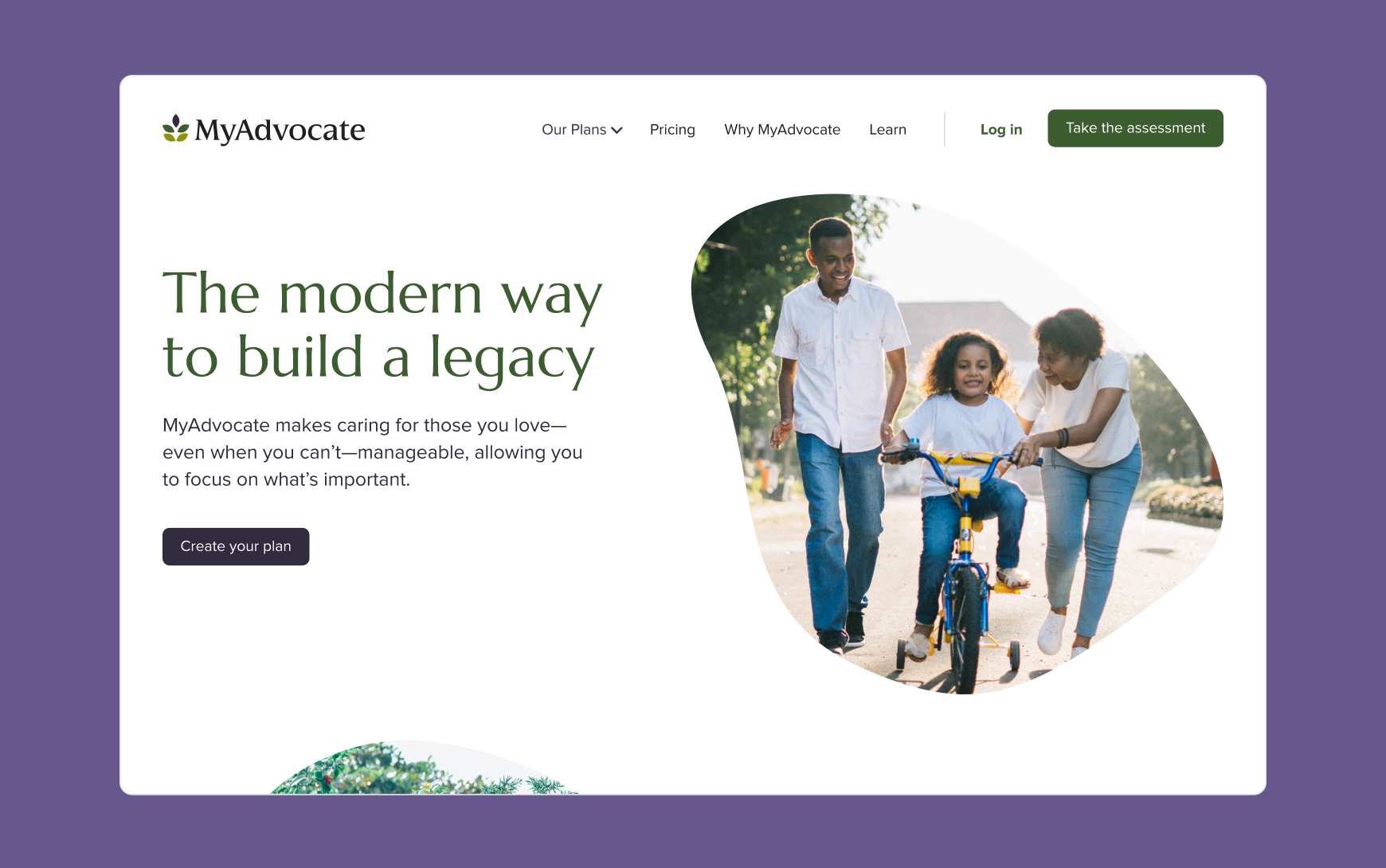 MyAdvocate homepage hero section on desktop showing the headline 